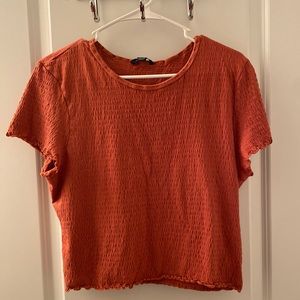 Blush ruffled crop top in great condition from AE.